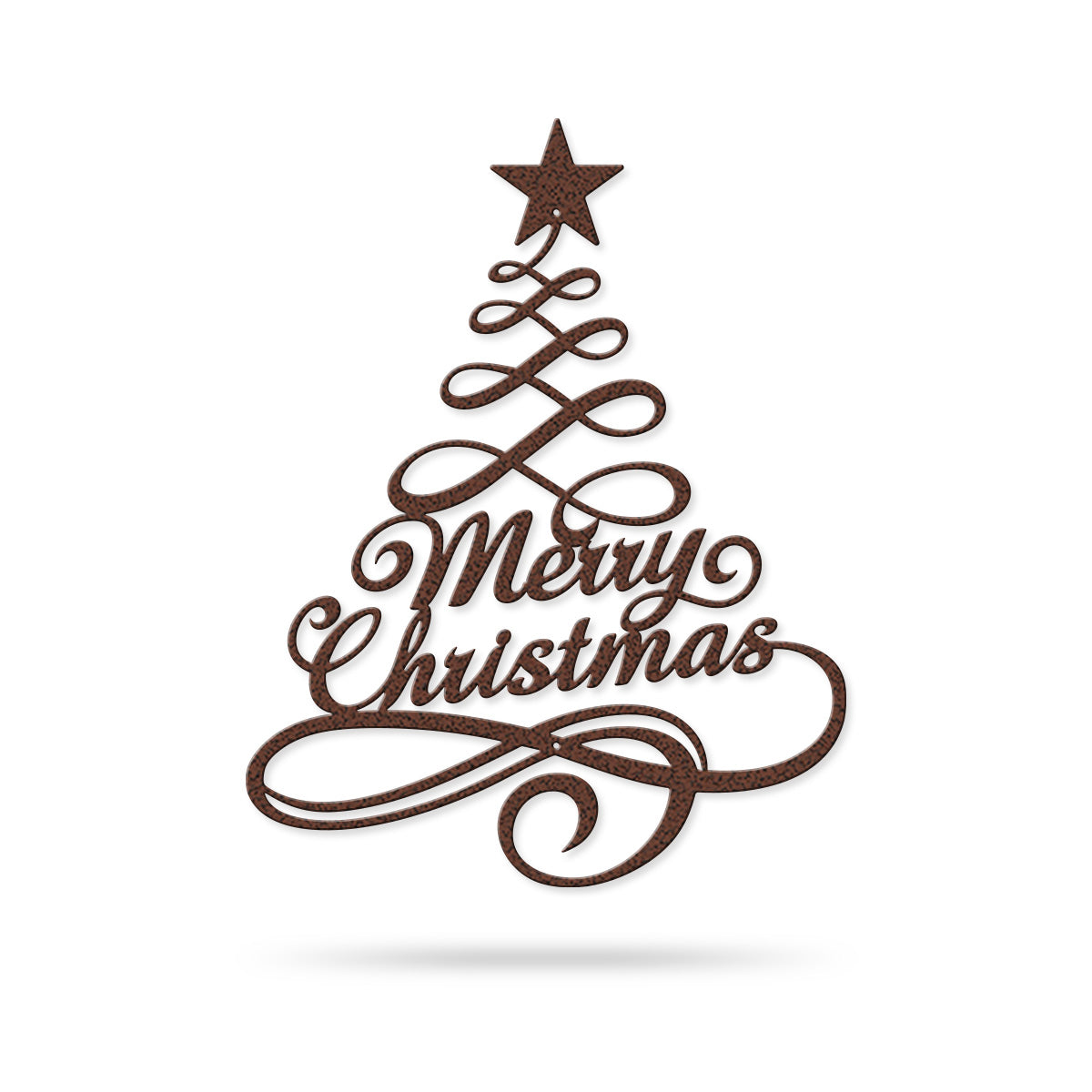 Swirly Christmas Tree Wall Decor, Elegant Metal Merry Christmas Sign, Holiday Tree Wall Art for Home or Outdoor Decoration