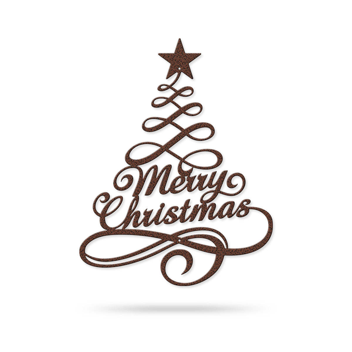 Swirly Christmas Tree Wall Decor, Elegant Metal Merry Christmas Sign, Holiday Tree Wall Art for Home or Outdoor Decoration