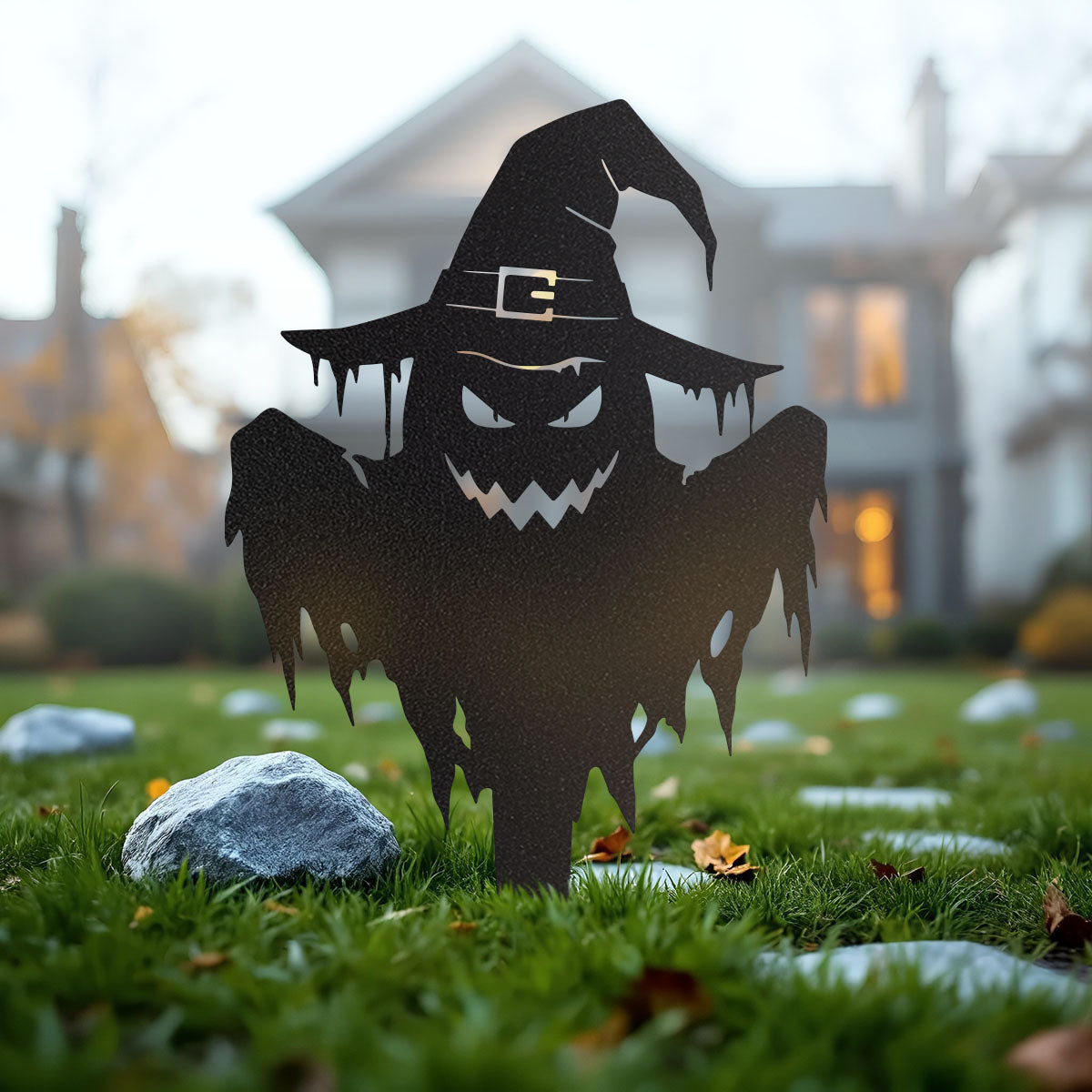 Halloween Ghost Metal Yard Stake, Spooky Outdoor Lawn Sign, Haunted House Garden Decoration, Scary Halloween Yard Decor