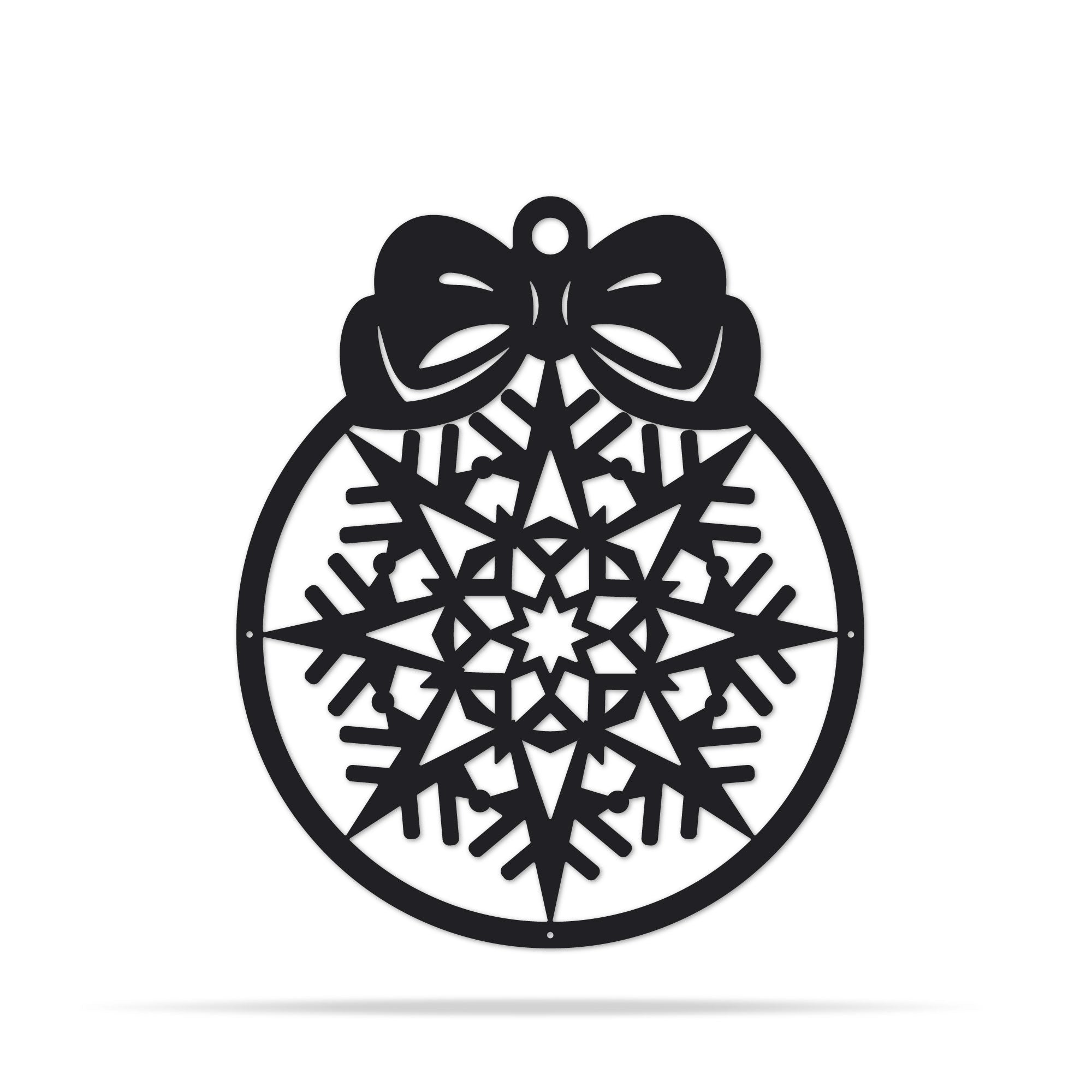 Merry Christmas New Year��s Ball, Snowflake Ornament Metal Wall Decor, Holiday Hanging Decoration for Home and Outdoor Display