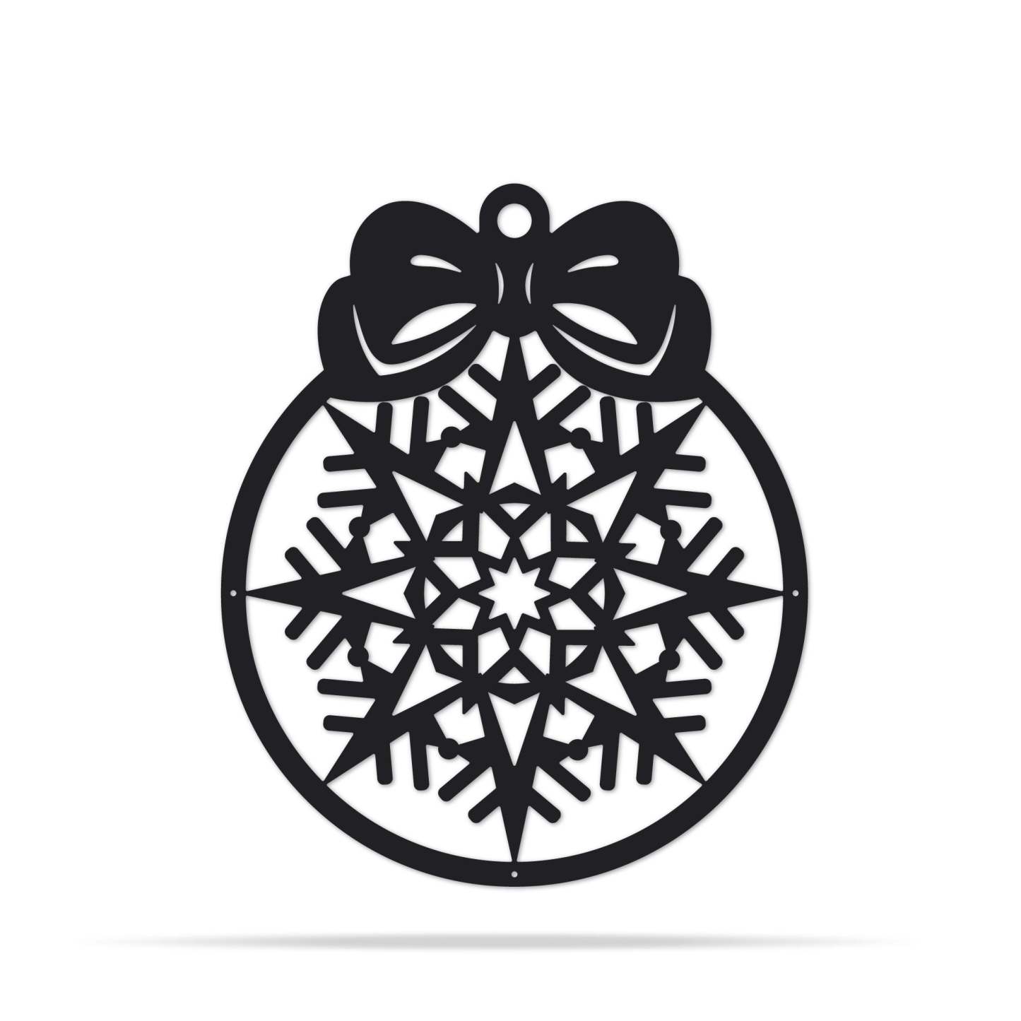 Merry Christmas New Year��s Ball, Snowflake Ornament Metal Wall Decor, Holiday Hanging Decoration for Home and Outdoor Display