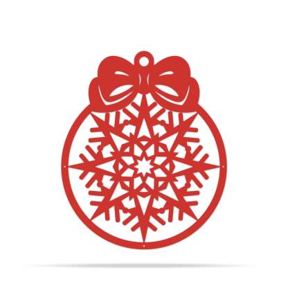 Merry Christmas New Year��s Ball, Snowflake Ornament Metal Wall Decor, Holiday Hanging Decoration for Home and Outdoor Display