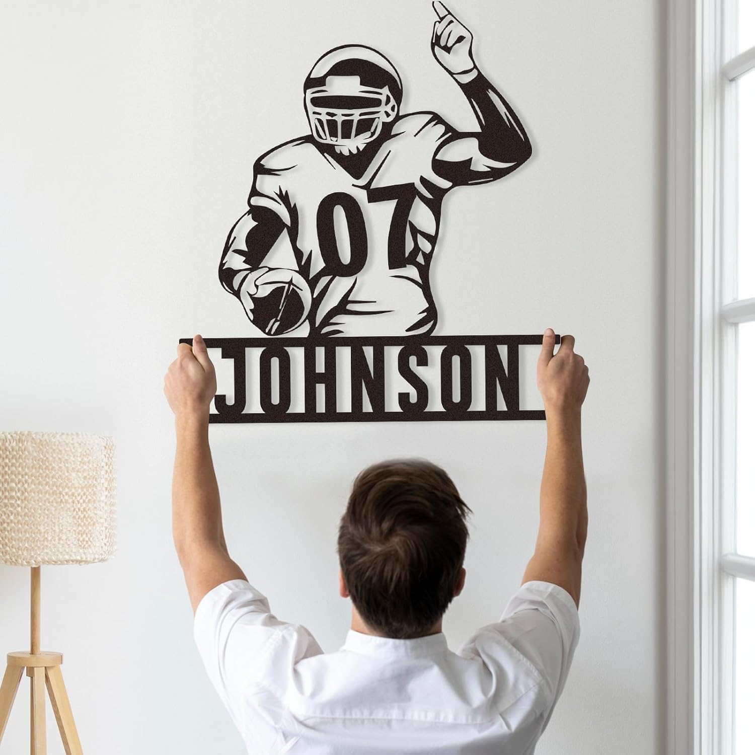 Personalized Football Metal Sign, Metal Signs Customized, Custom Ball Football Metal Wall Art, Custom Signs Outdoor Metal, Custom Name Sign Football Room Decor for Boys