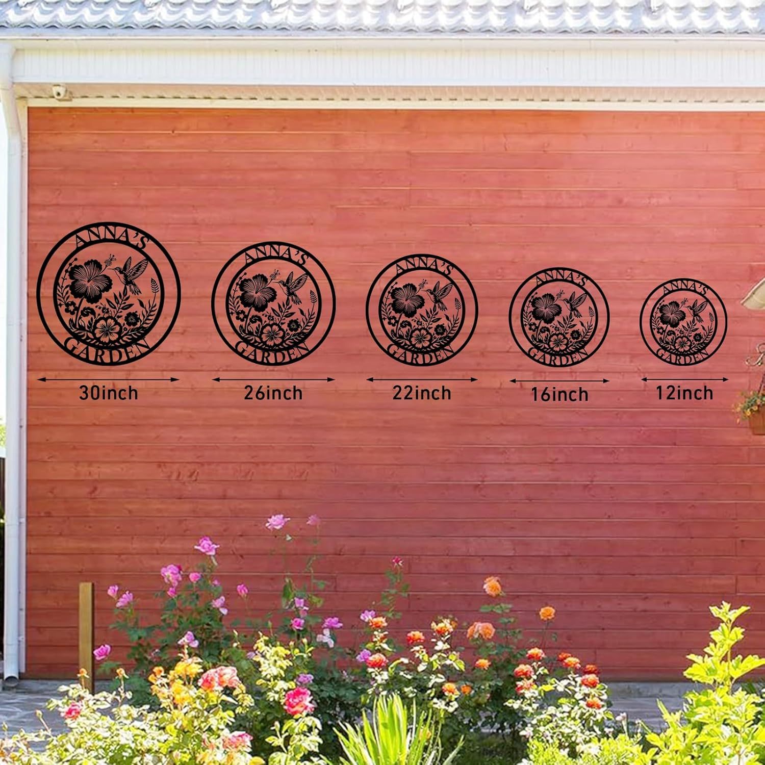 Personalized Metal Garden Sign with Name, Custom Flower Decor for Outdoor Spaces-MetalsignX