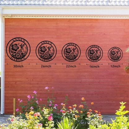 Personalized Metal Garden Sign with Name, Custom Flower Decor for Outdoor Spaces-MetalsignX