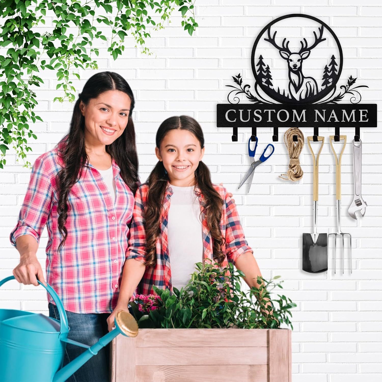 Personalized Polar Deer Key Holder, Custom Name  Key Rack  | Functional Home Decor-MetalsignX