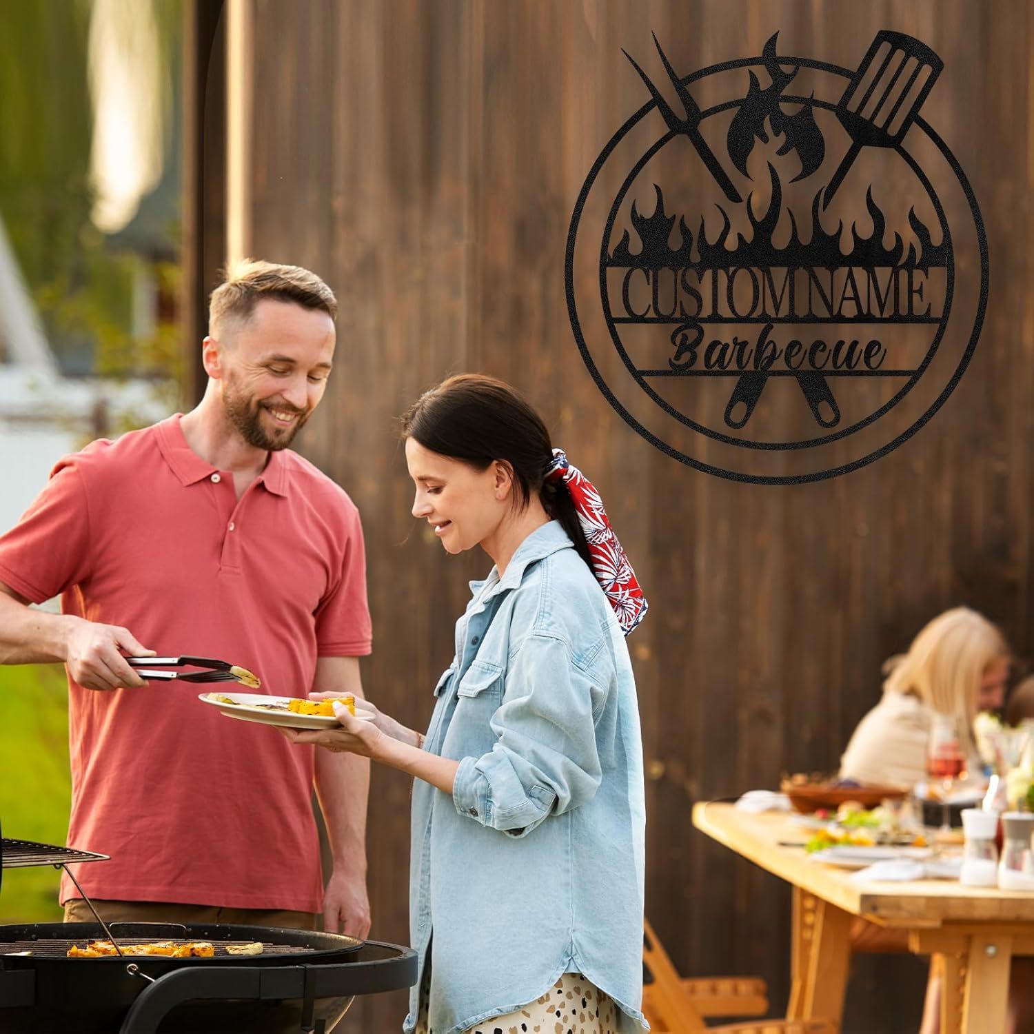 Personalized Kitchen Wall Plaque - Coffee, BBQ & Wine Metal Art for Food Lovers-MetalsignX