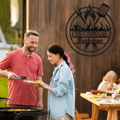 Personalized Kitchen Wall Plaque - Coffee, BBQ & Wine Metal Art for Food Lovers-MetalsignX