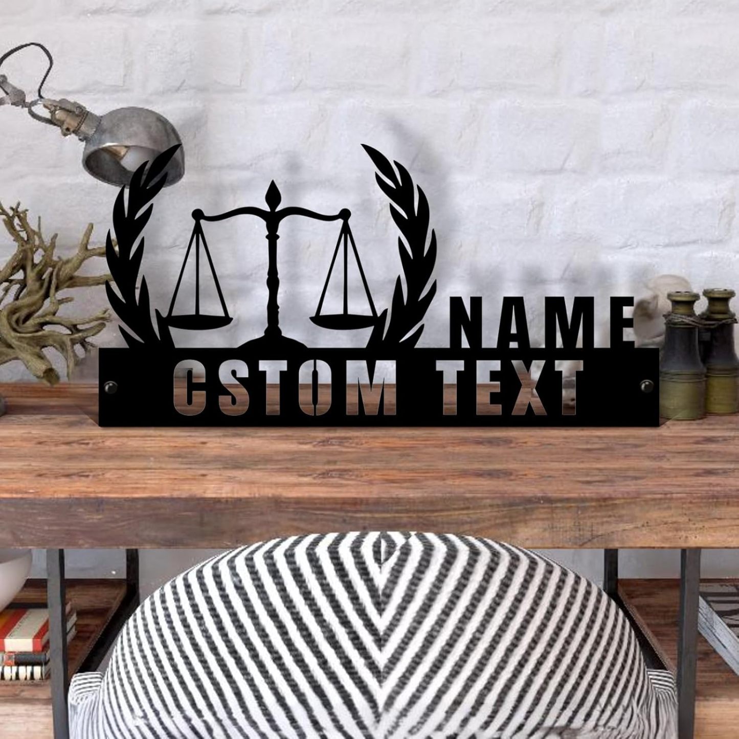  Custom Family Name Plate for Desk, Metal Sign Name Tags, Personalized Desk Accessories-MetalsignX