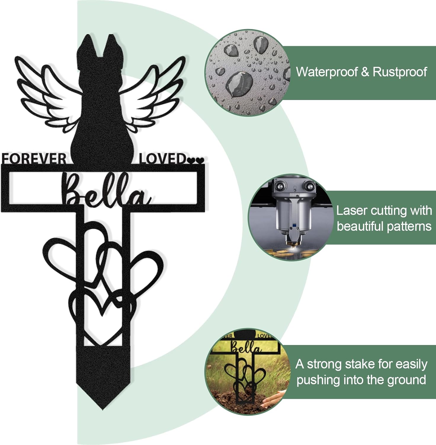 Personalized Pet Memorial Garden Stake, Custom Cat Headstone for Outdoor Decor | Memorial Plaque for Lost Pets-MetalsignX