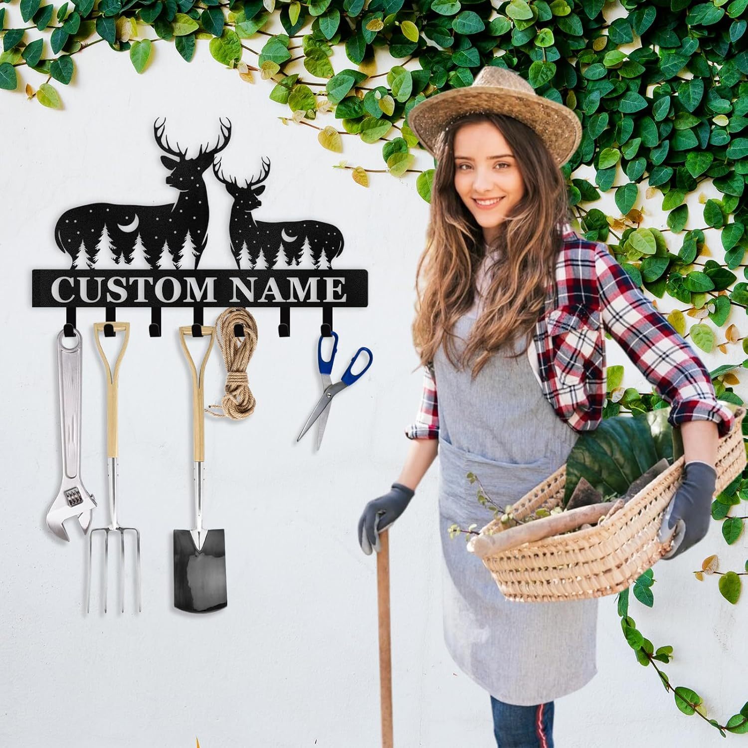 Custom Name Metal Key Holder Wall Mount, Organizer Rack for Home Entryway-MetalsignX