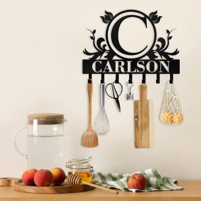 Custom Metal Key Holders, Nature-Inspired Wall Decor for Home Organization, Personalized Key Storage-MetalsignX