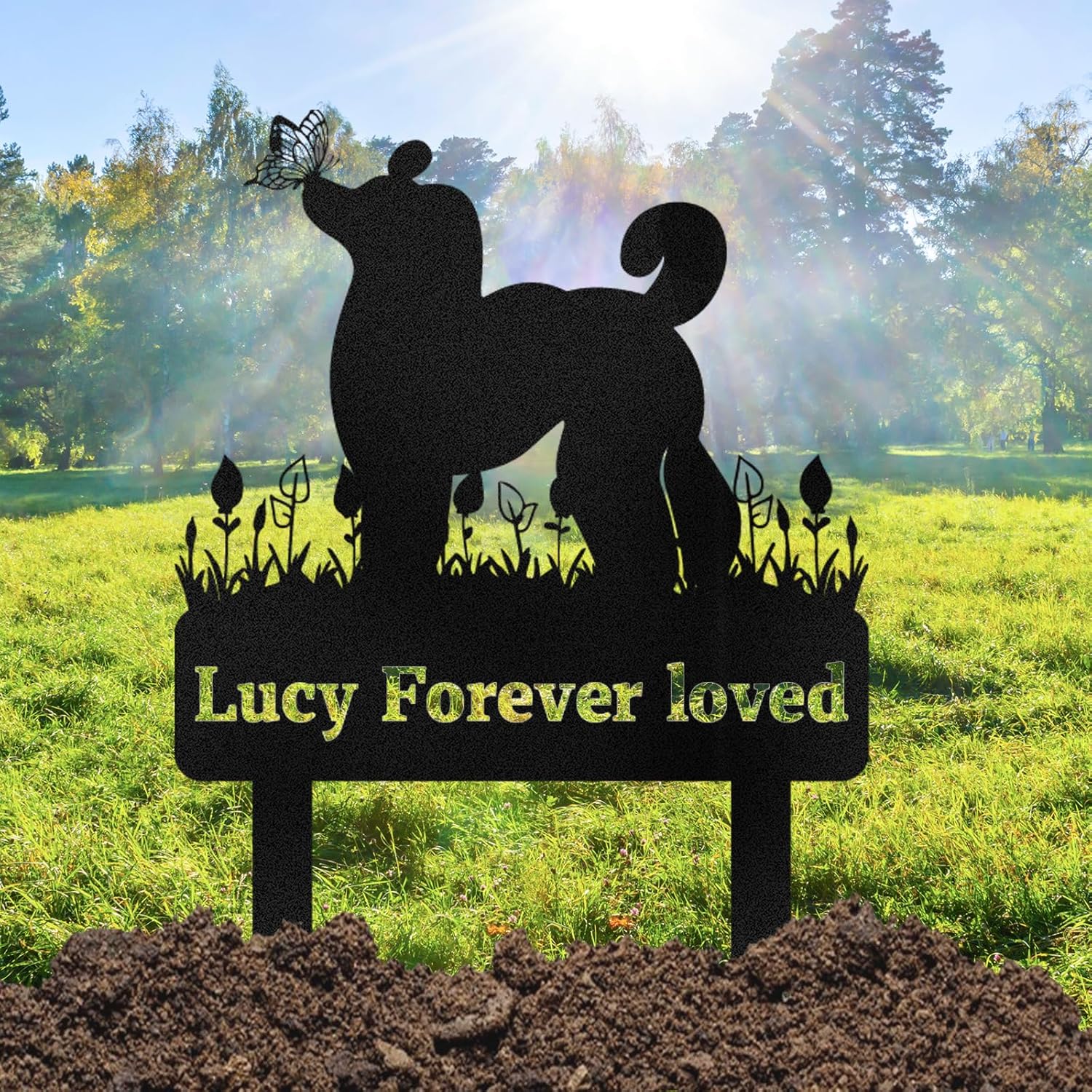 Personalized Pet Memorial Garden Stake, Custom Cat Headstone for Outdoor Decor | Memorial Plaque for Lost Pets-MetalsignX