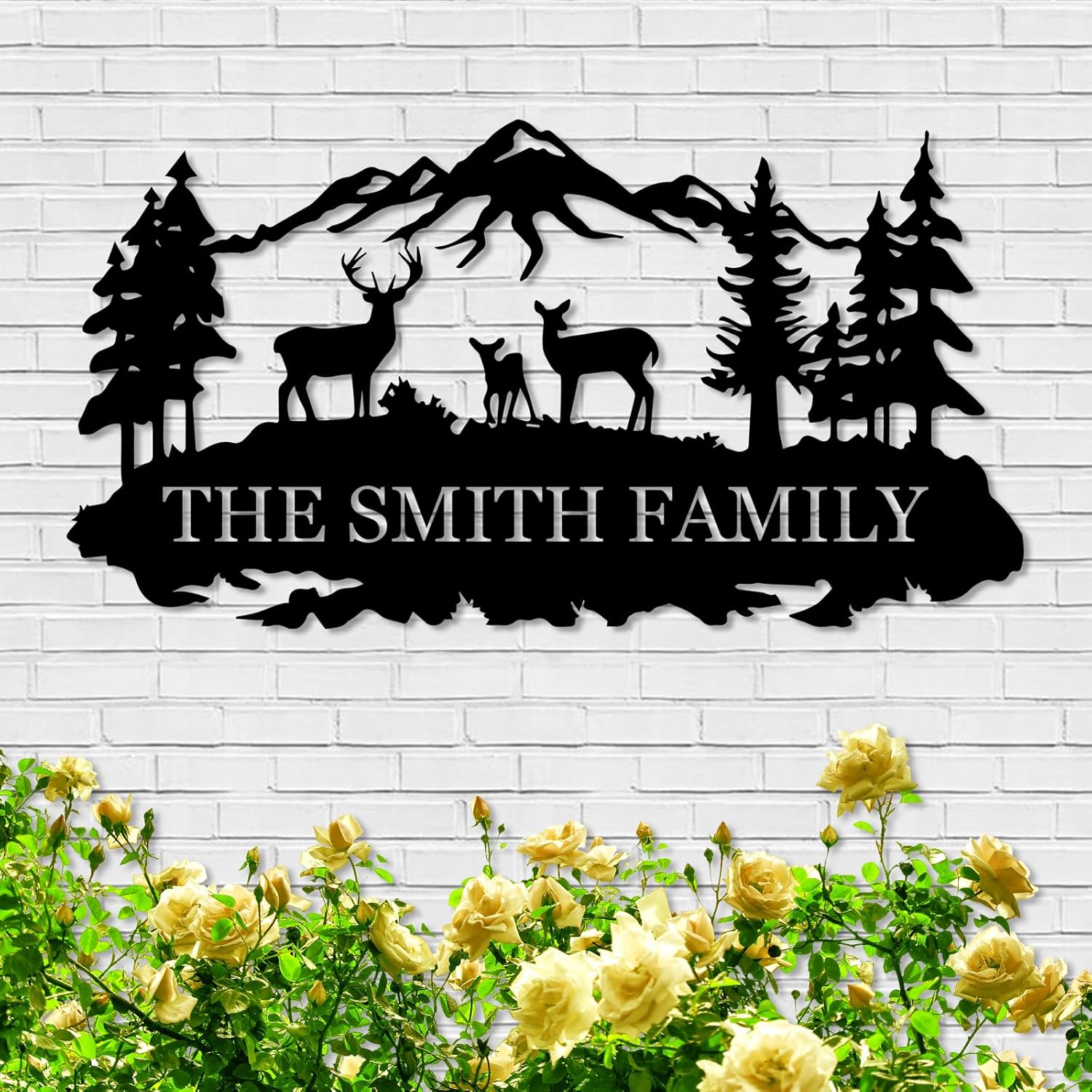 Personalized Deer Metal Cabin Sign, Custom Rustic Outdoor Decor for Cabins and Homes | Unique Cabin Wall Art-MetalsignX