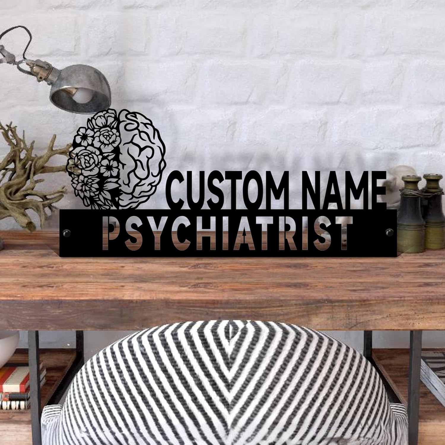  Custom Family Name Plate for Desk, Metal Sign Name Tags, Personalized Desk Accessories-MetalsignX