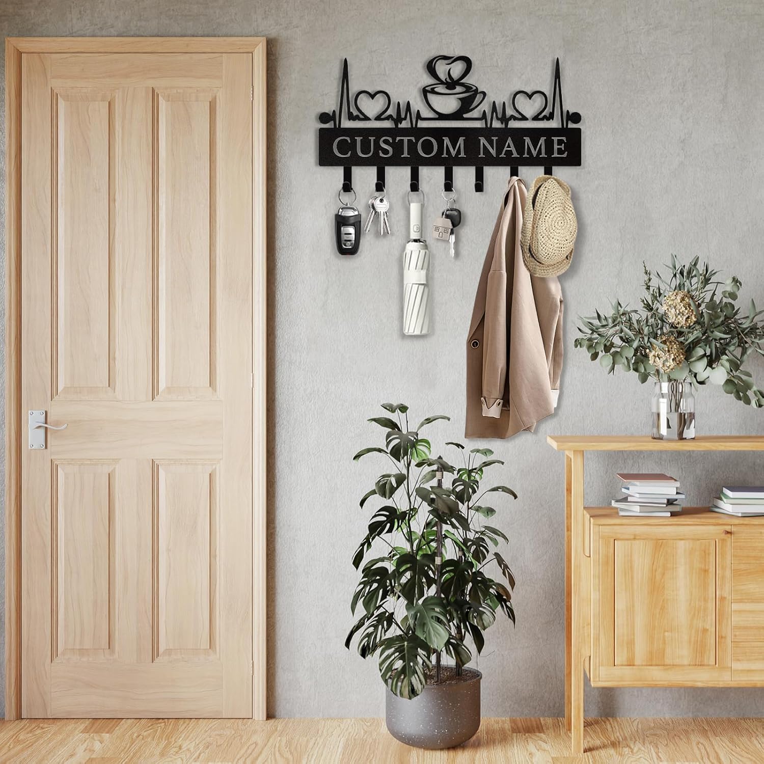 Personalized Key Holder on Wall, Custom Key Hanger Wall Mount with Name-MetalsignX