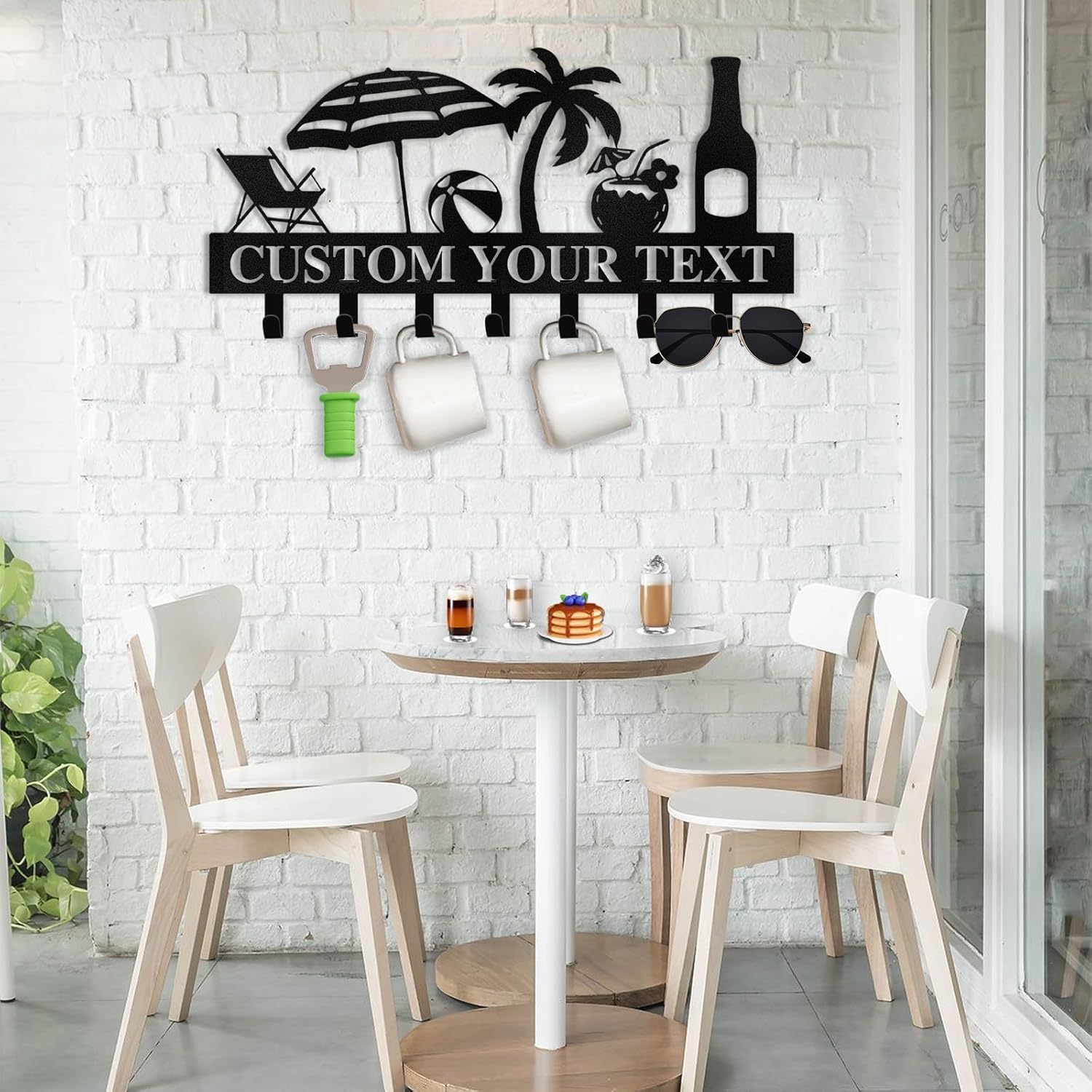 Personalized Key Holder for Wall, Beach Theme Key Holder Wall Mounted-MetalsignX