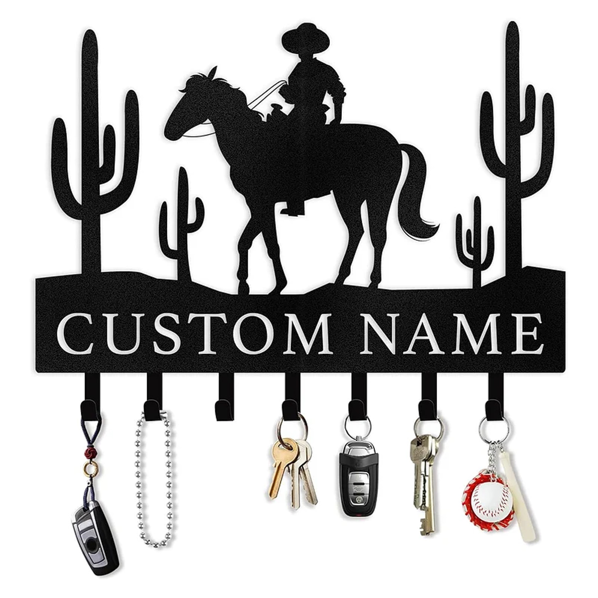 Personalized Key Holder on Wall, Custom Key Hanger Wall Mount with Name-MetalsignX