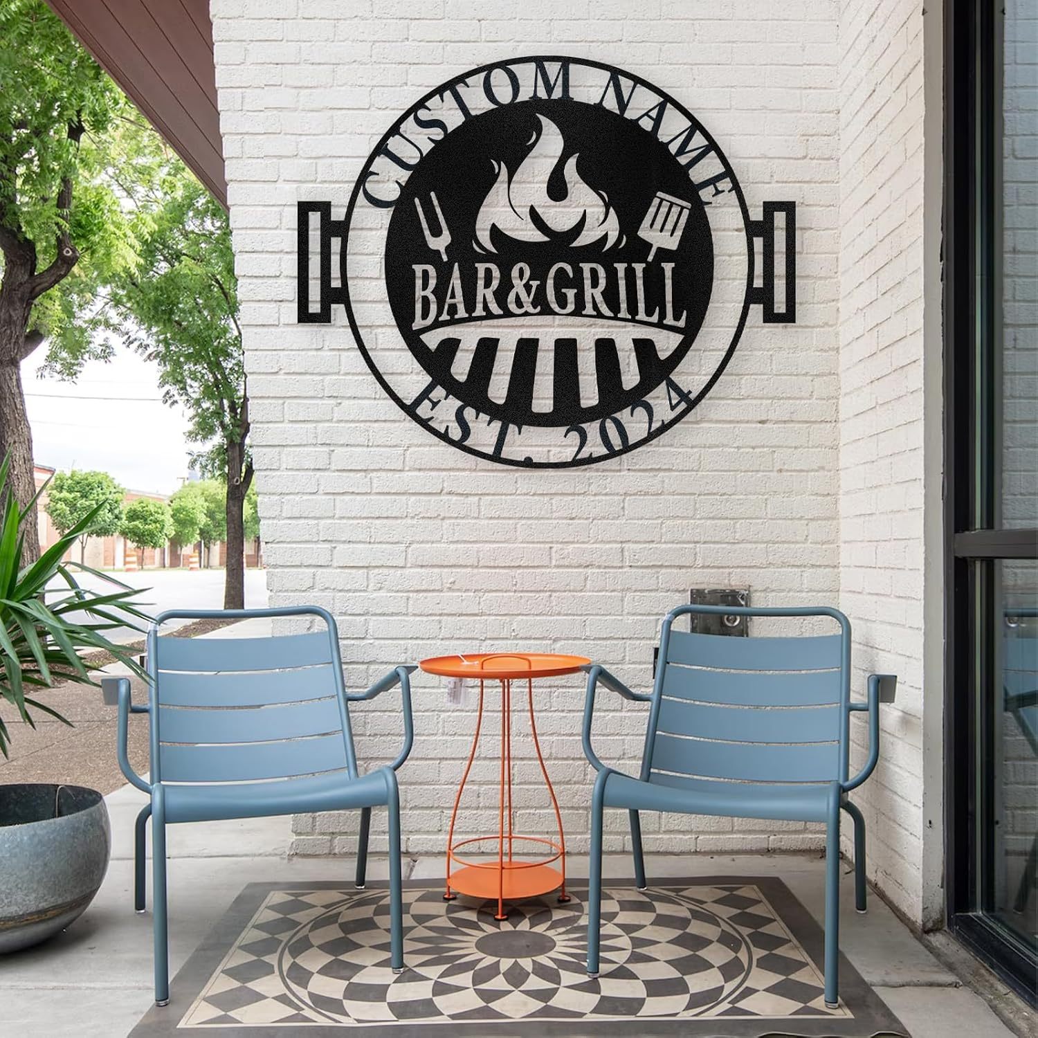 Custom Kitchen Name Sign , Wrought Iron Wall Art for Dining & Cooking Spaces-MetalsignX