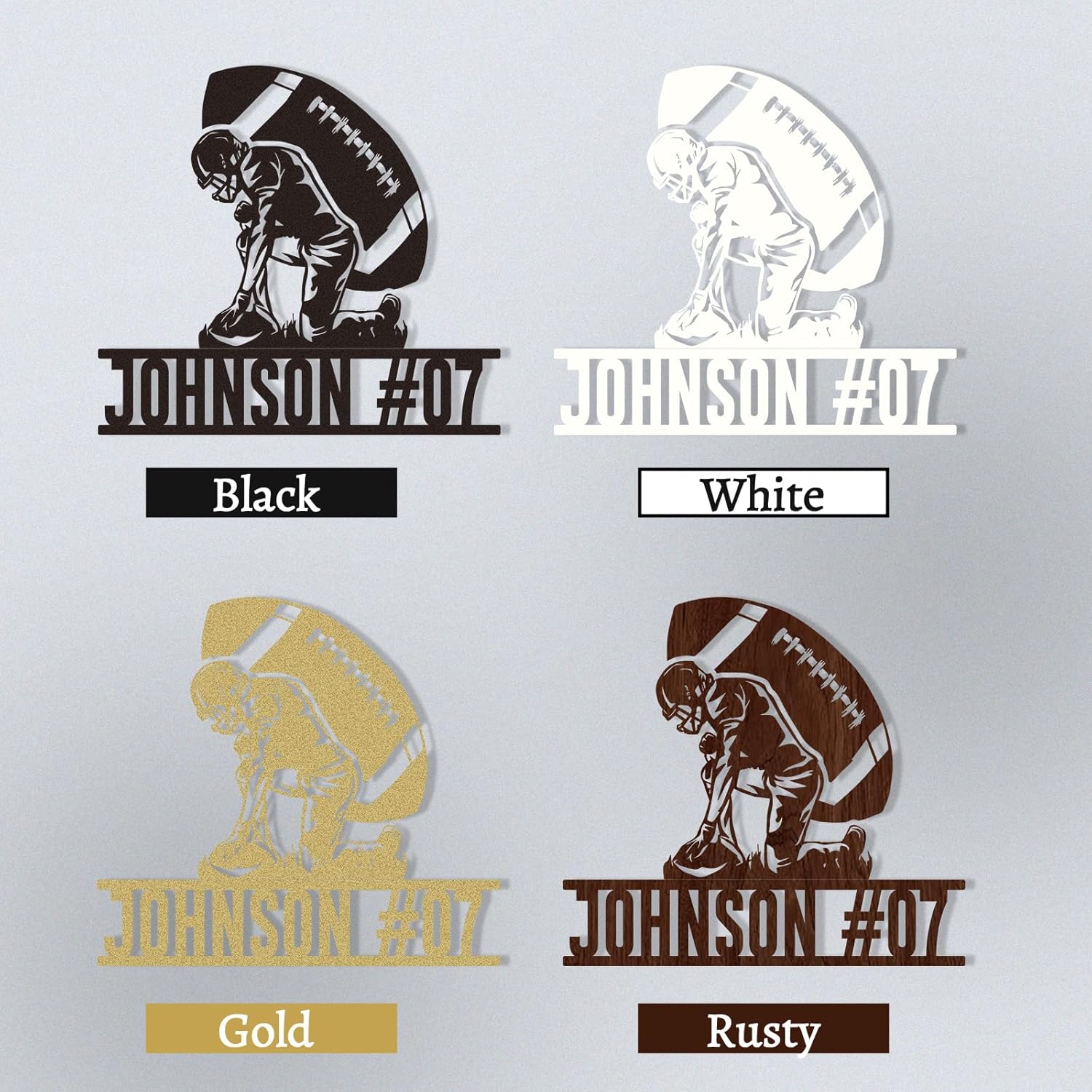 Custom Football Sign Metal Wall Art, American Football Player Hanging Sign Outdoor Metal-MetalsignX