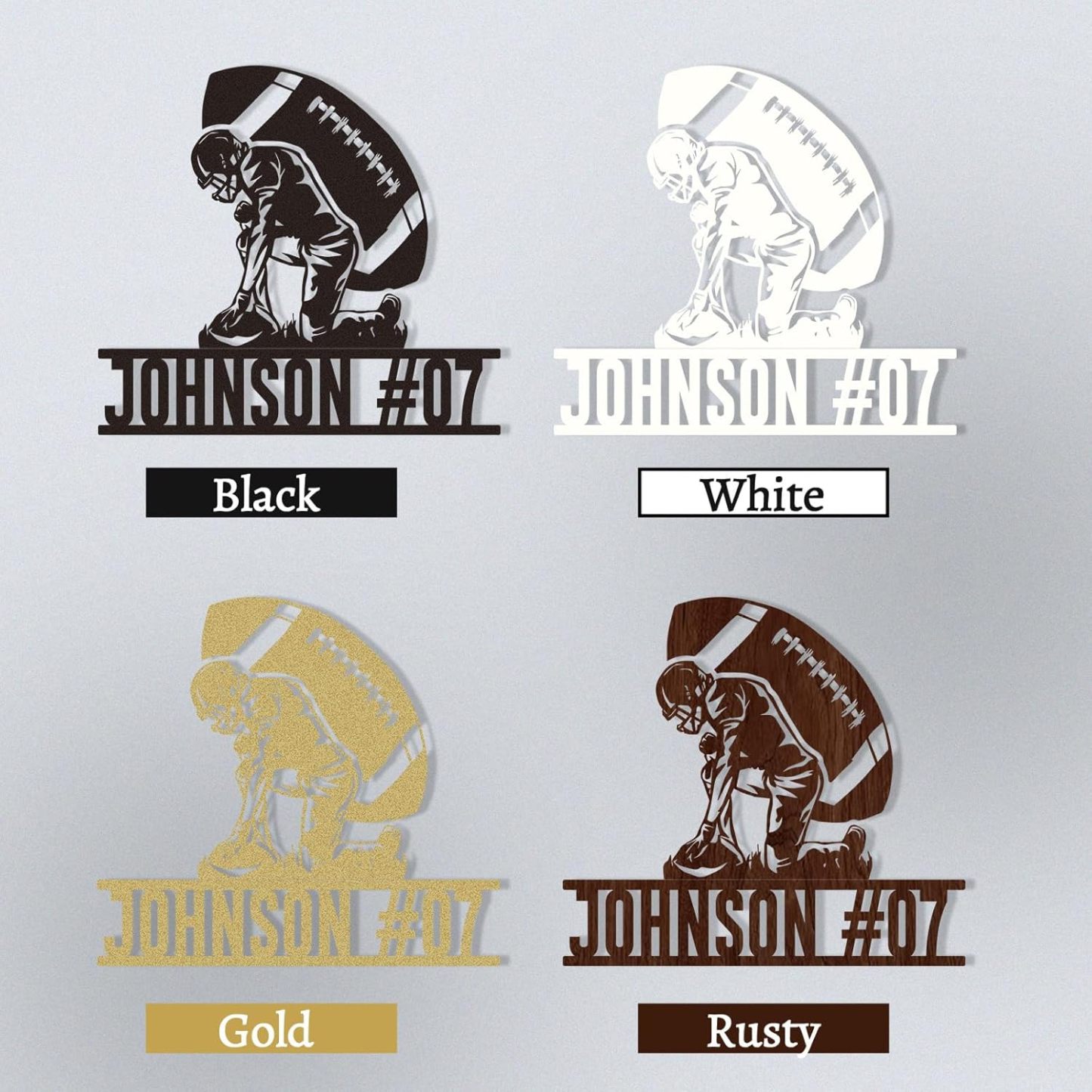 Custom Football Sign Metal Wall Art, American Football Player Hanging Sign Outdoor Metal-MetalsignX