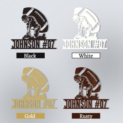 Custom Football Sign Metal Wall Art, American Football Player Hanging Sign Outdoor Metal-MetalsignX