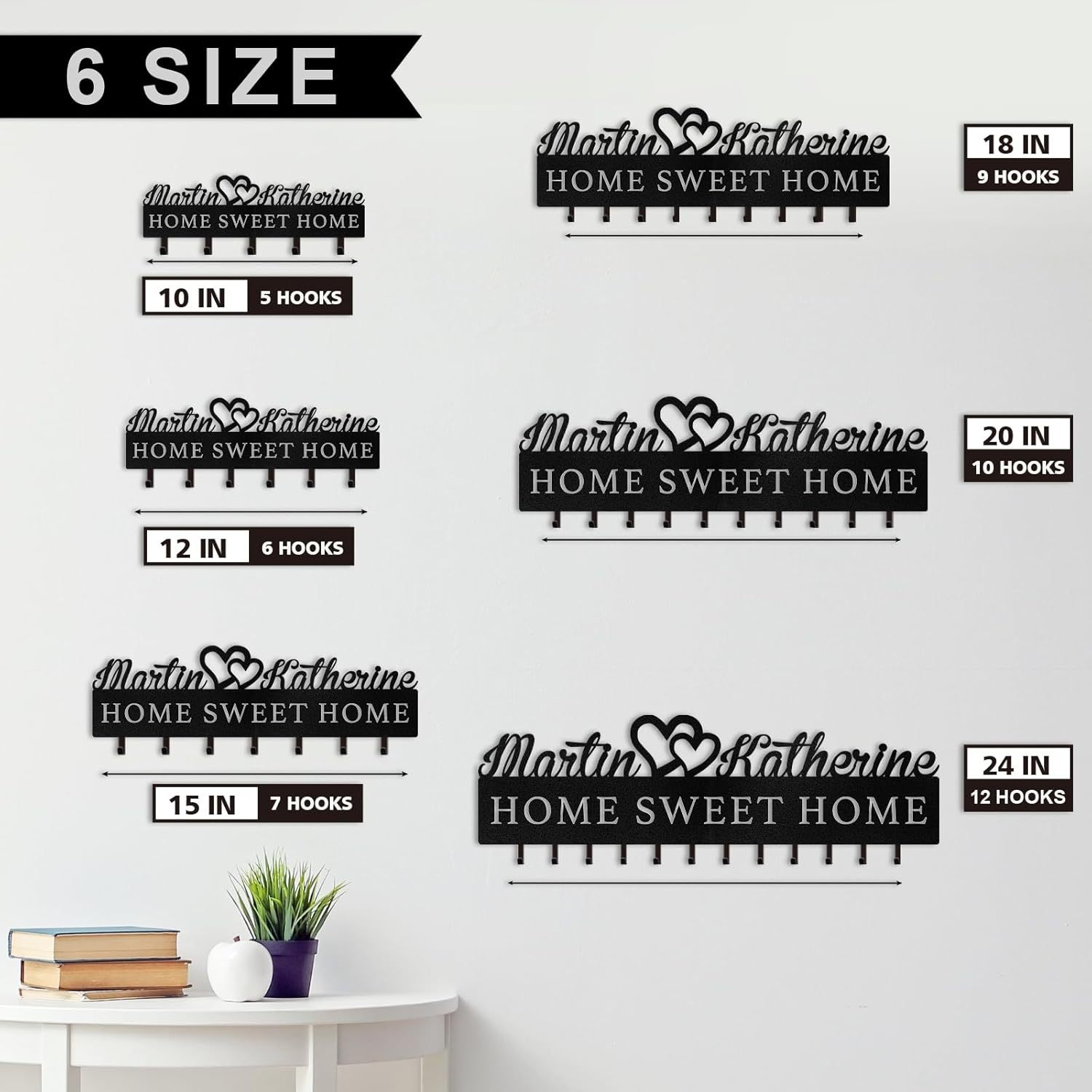 Personalized Key Holder on Wall, Custom Key Hanger Wall Mount with Name-MetalsignX