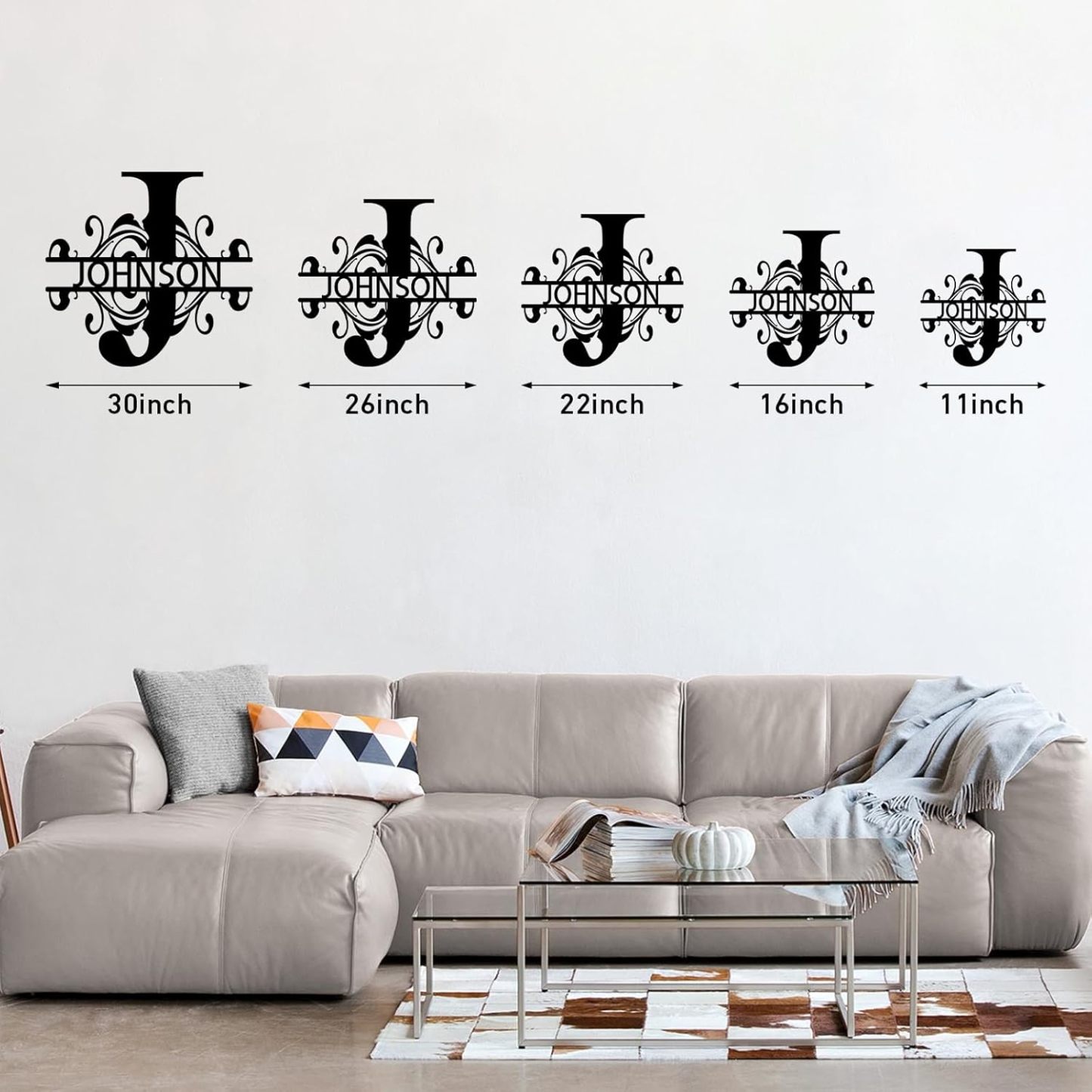 Metal Name Sign, Split Letter Monogram,  Couple/Housewarming/Wedding Gift-MetalsignX