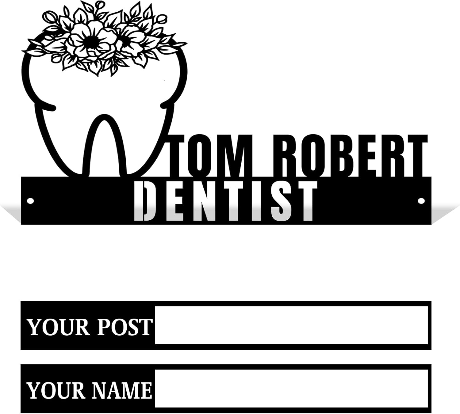  Custom Family Name Plate for Desk, Metal Sign Name Tags, Personalized Desk Accessories-MetalsignX