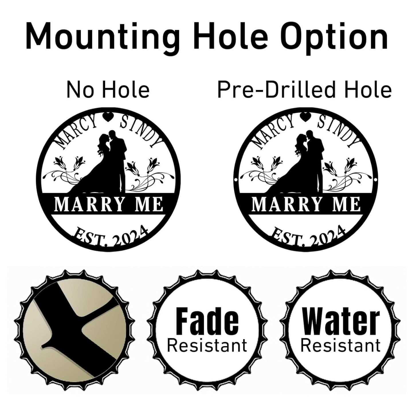 Personalized Wedding Metal Signs, Custom Wedding Date Sign, Engagement/Anniversary/Bridal Shower Gift ms003-MetalsignX