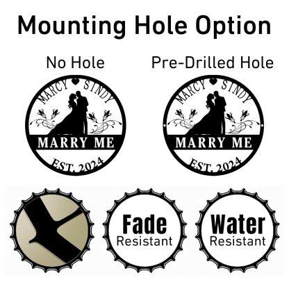 Personalized Wedding Metal Signs, Custom Wedding Date Sign, Engagement/Anniversary/Bridal Shower Gift ms003-MetalsignX