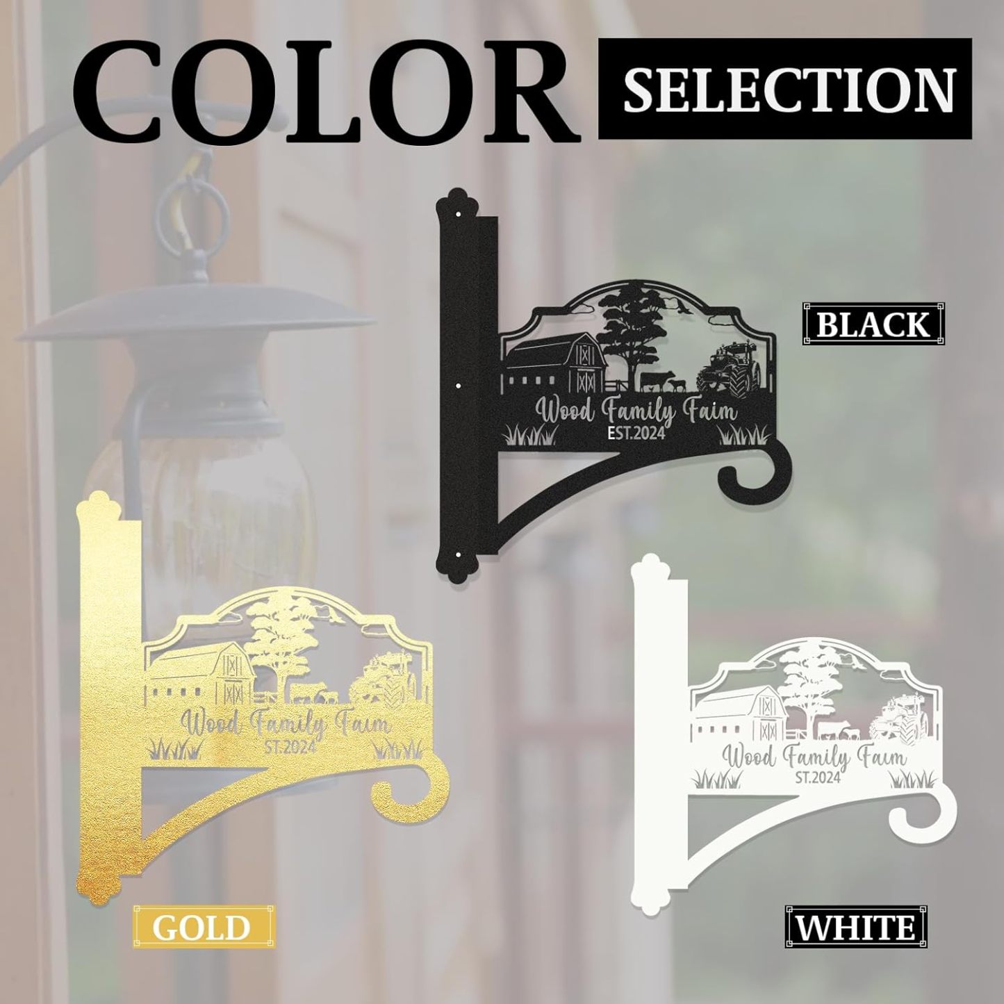 Personalized Iron Hanging Plant Bracket, Customizable Decorative Wall Plant Hanger Indoor Outdoor, Custom Name Bird Feeder Hook, Anti Rust Metal Hook for Wind Chimes Lantern