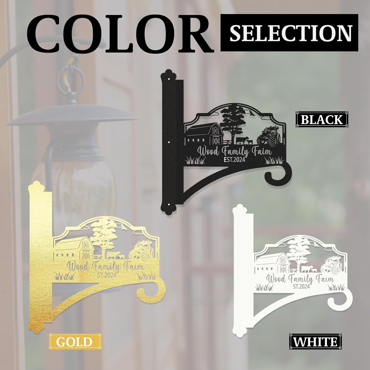 Personalized Iron Hanging Plant Bracket, Customizable Decorative Wall Plant Hanger Indoor Outdoor, Custom Name Bird Feeder Hook, Anti Rust Metal Hook for Wind Chimes Lantern