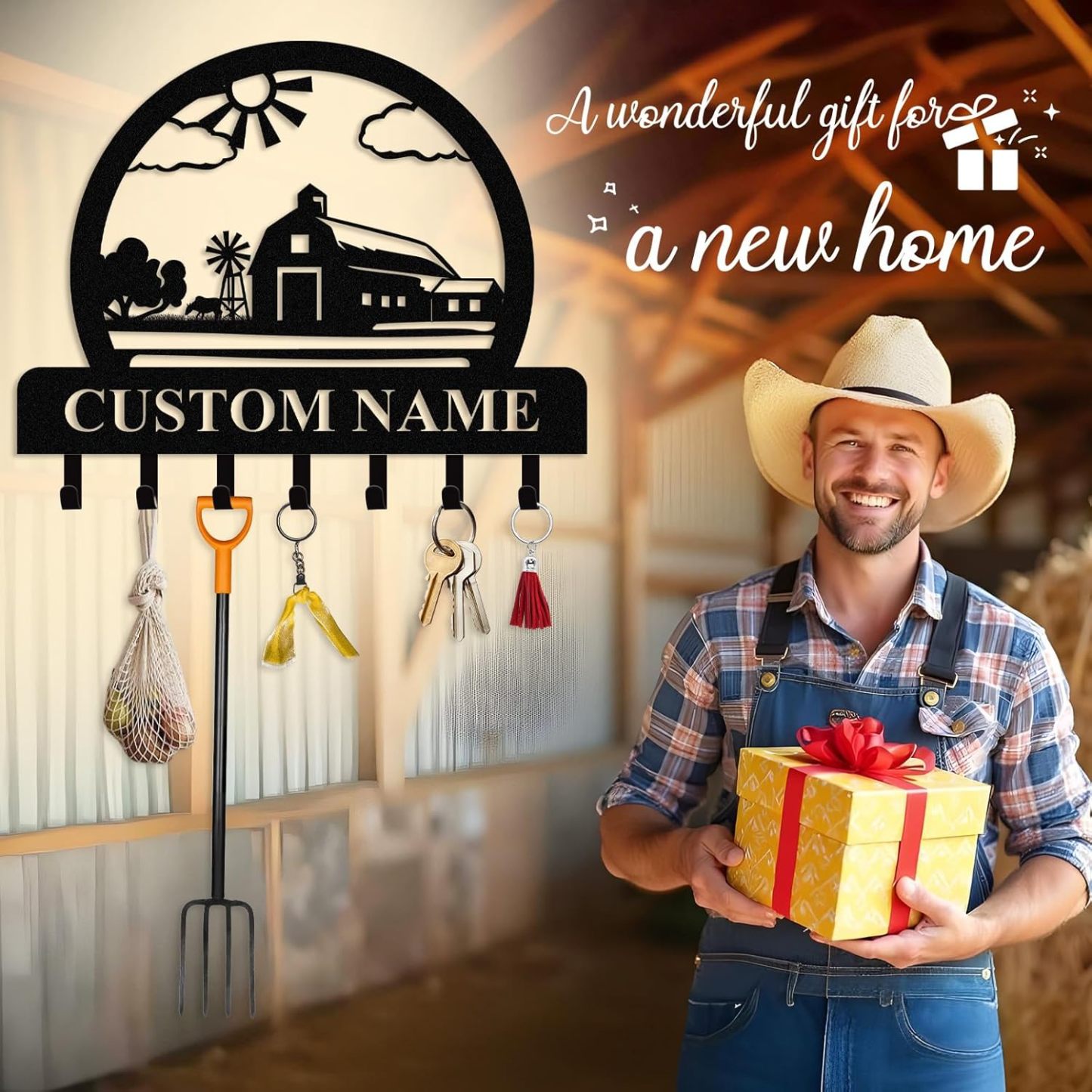 Personalized Key Holder for Wall, Custom Camping Wall Key Hooks with Name-MetalsignX