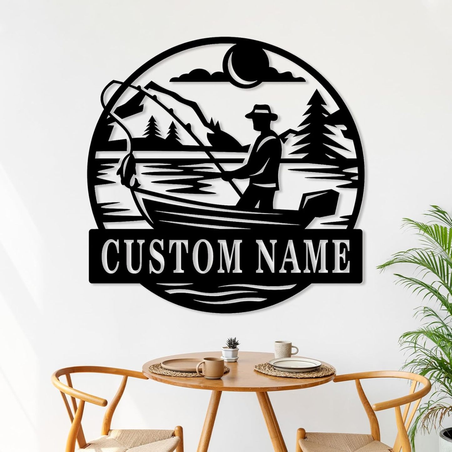 Personalized Largemouth Bass Metal Sign, Custom Fishing Last Name Sign for Home, Fish Family Signs Wall Decor-MetalsignX