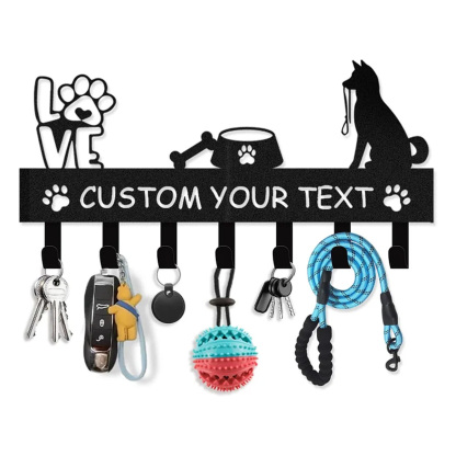 Custom Dog Leash Holder for Wall, Custom Metal Key Holder Wall Mount-MetalsignX