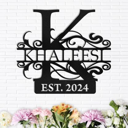 Custom Family Name Metal Sign, Split Letter Monogram Wall Decor, Perfect for Wedding Gifts-MetalsignX