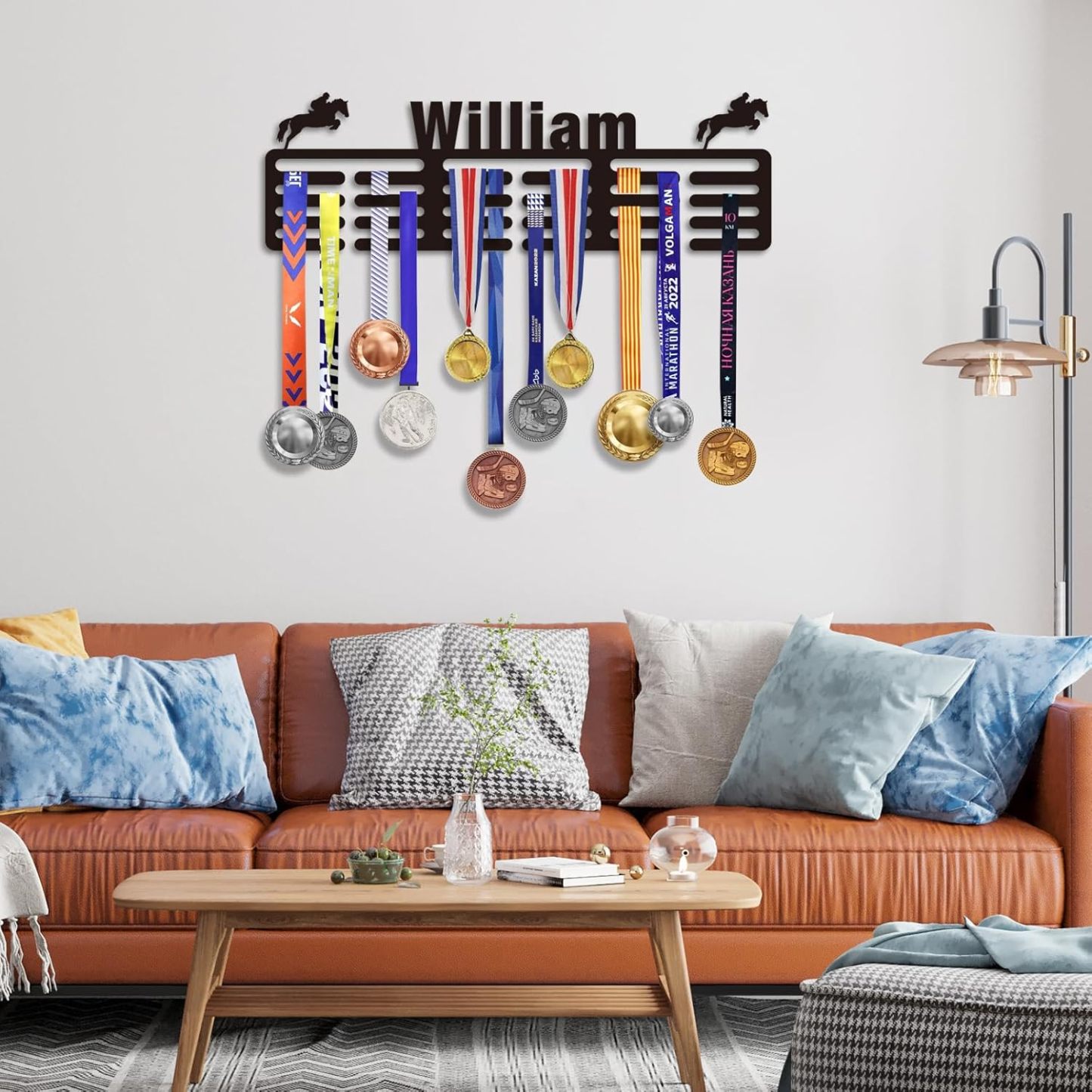 Custom Medal Hanger with Name, Wall Mount Holder for 60 Medals, Perfect for Youth Athletes & Sports Awards-MetalsignX