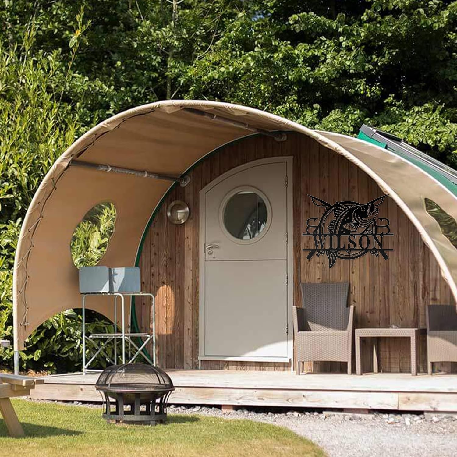 Personalized Largemouth Bass Metal Sign, Custom Fishing Last Name Sign for Home, Fish Family Signs Wall Decor-MetalsignX