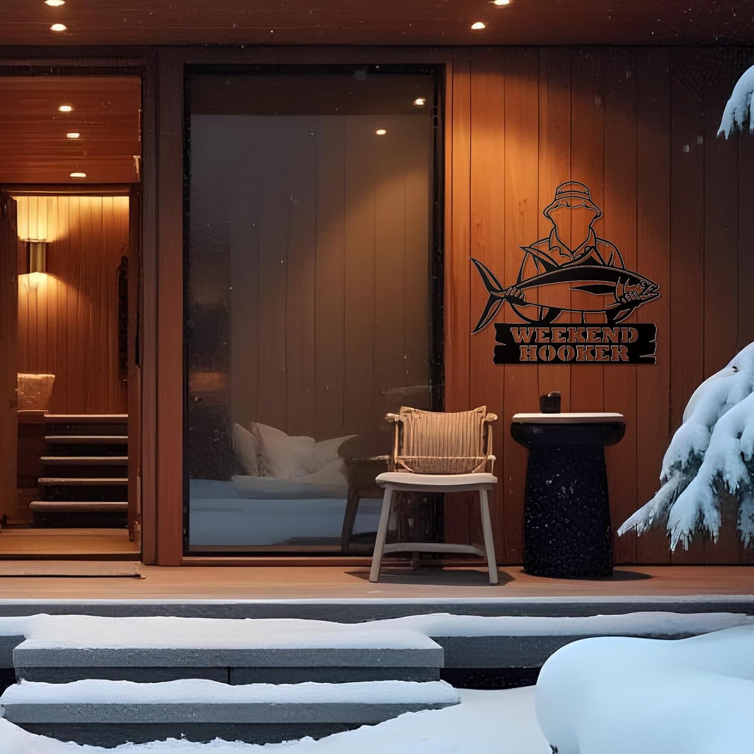 Personalized Largemouth Bass Metal Sign, Custom Fishing Last Name Sign for Home, Fish Family Signs Wall Decor-MetalsignX