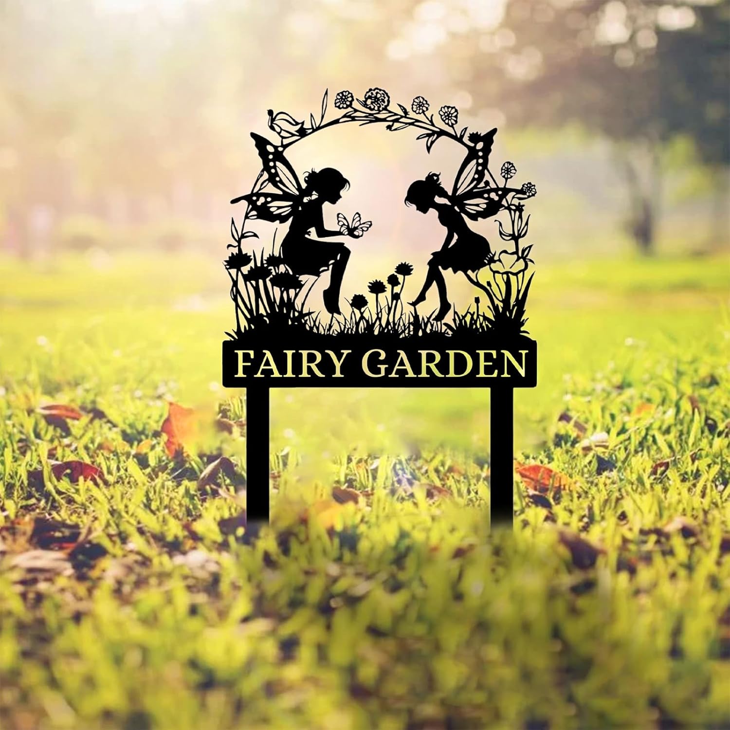 Handcrafted Fairy Garden Stake , Rustic Metal Sign for Magical Yard Spaces-MetalsignX