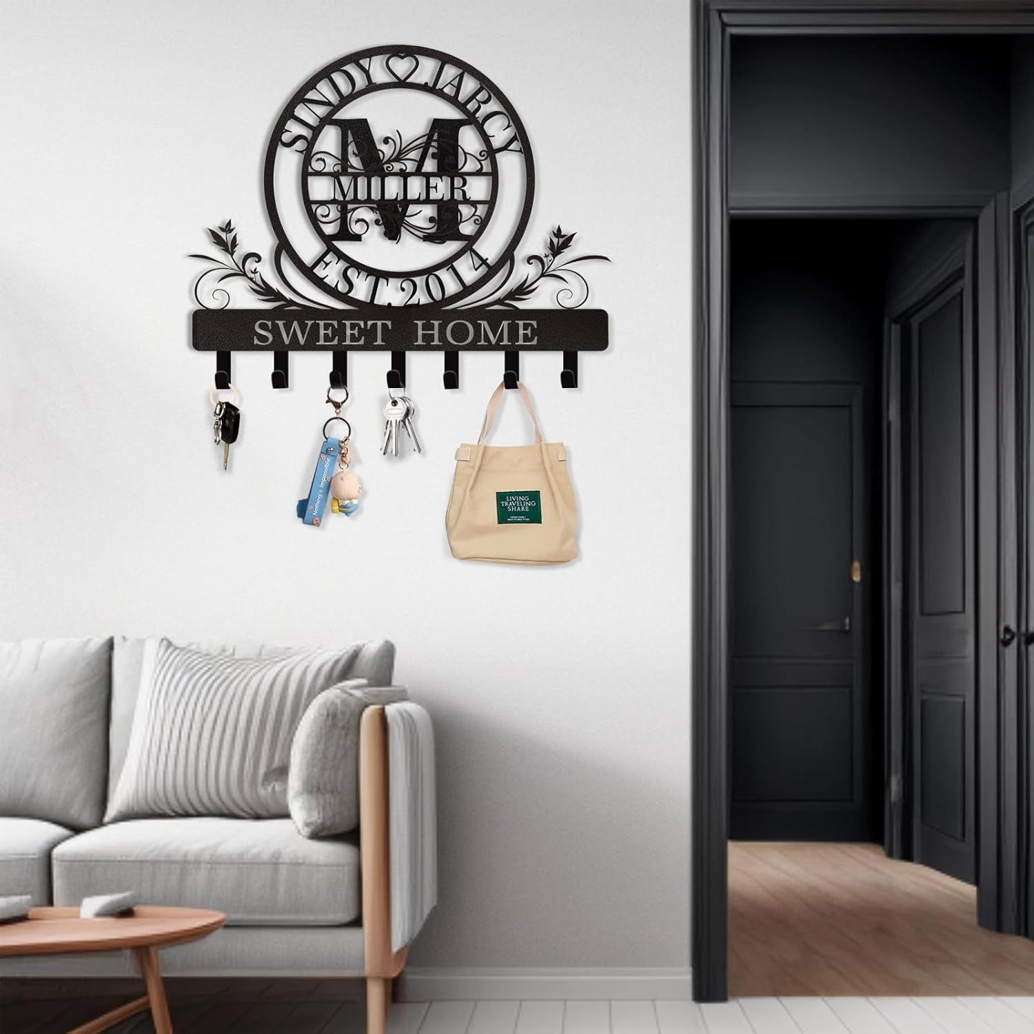 Personalized Key Holder for Wall, Custom Metal Deer Cabin Key Hooks with Name-MetalsignX