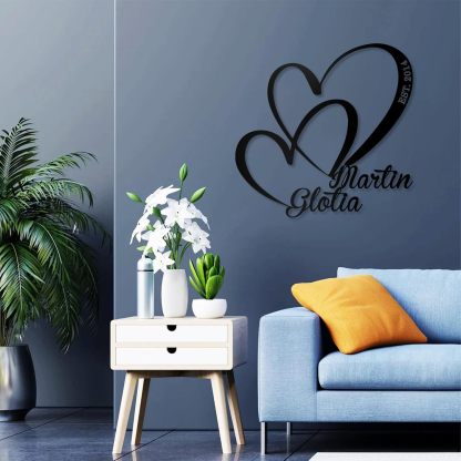 Custom Metal Wedding Sign with Names & Date, Infinity Heart Wall Decor, Personalized Gift for Couples 2025-MetalsignX