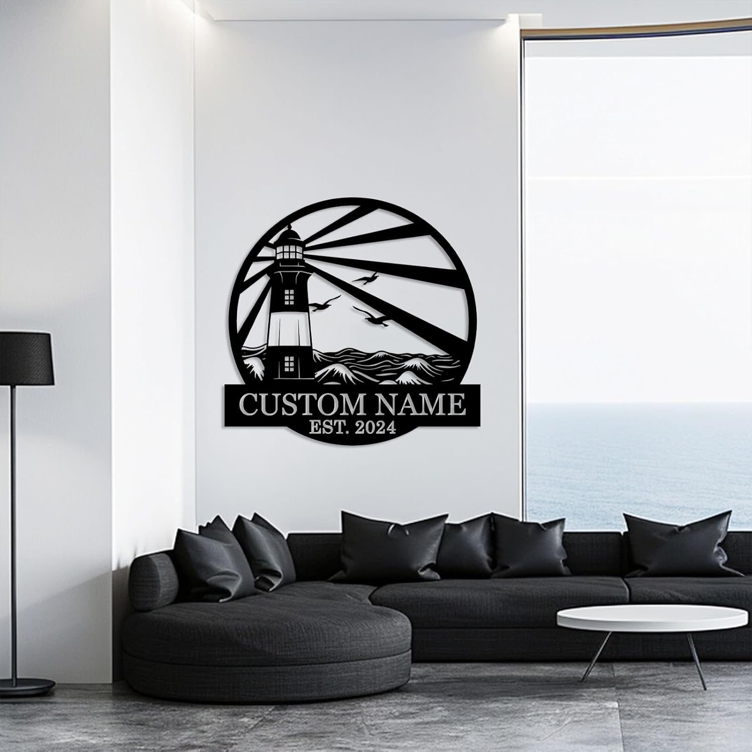 Personalized Lighthouse Metal Sign – Custom Nautical Outdoor Wall Decor for Beach House & Cabin-MetalsignX