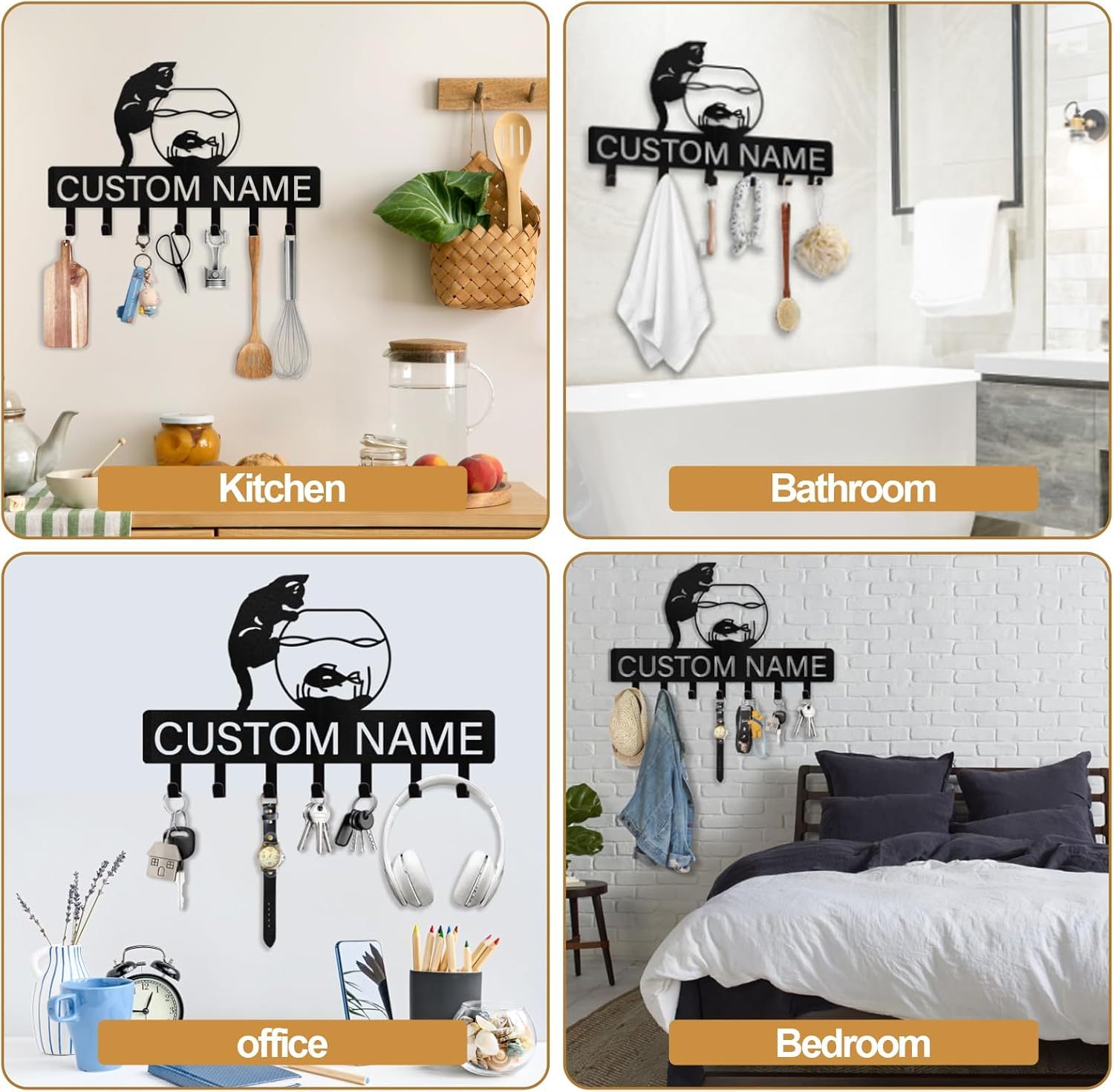 Personalized Dog Metal Key Holder for Wall, Pet Cat Key Holder Wall Mount-MetalsignX