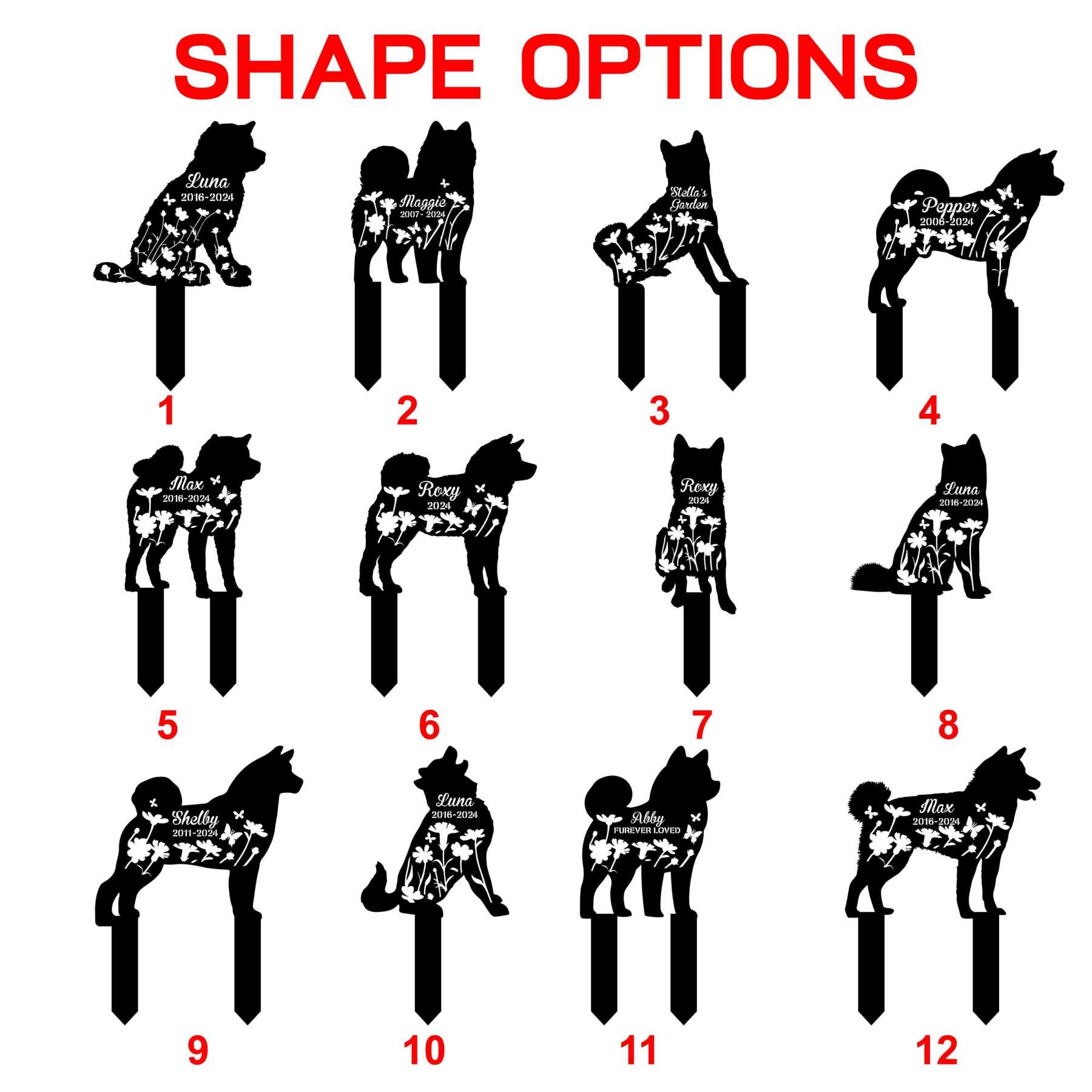 Custom Akita Dog Memorial Stake, Dog Loss Gift, Pet Grave Marker, Dog Remembrance Stake, Garden Sign, Yard Decor, Dog Lover Gift