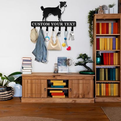 Personalized Dog Leash Holder for Wall, Custom Name Dog Hooks for Wall-MetalsignX