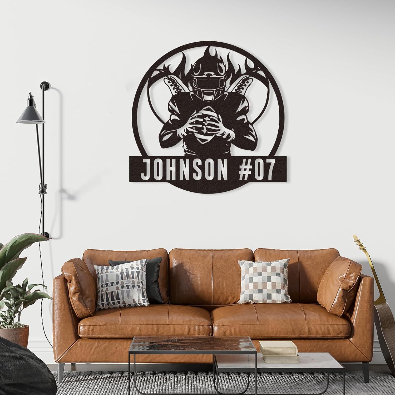 Personalized Football Metal Sign, Metal Signs Customized, Custom Ball Football Metal Wall Art, Custom Signs Outdoor Metal, Custom Name Sign Football Room Decor for Boys