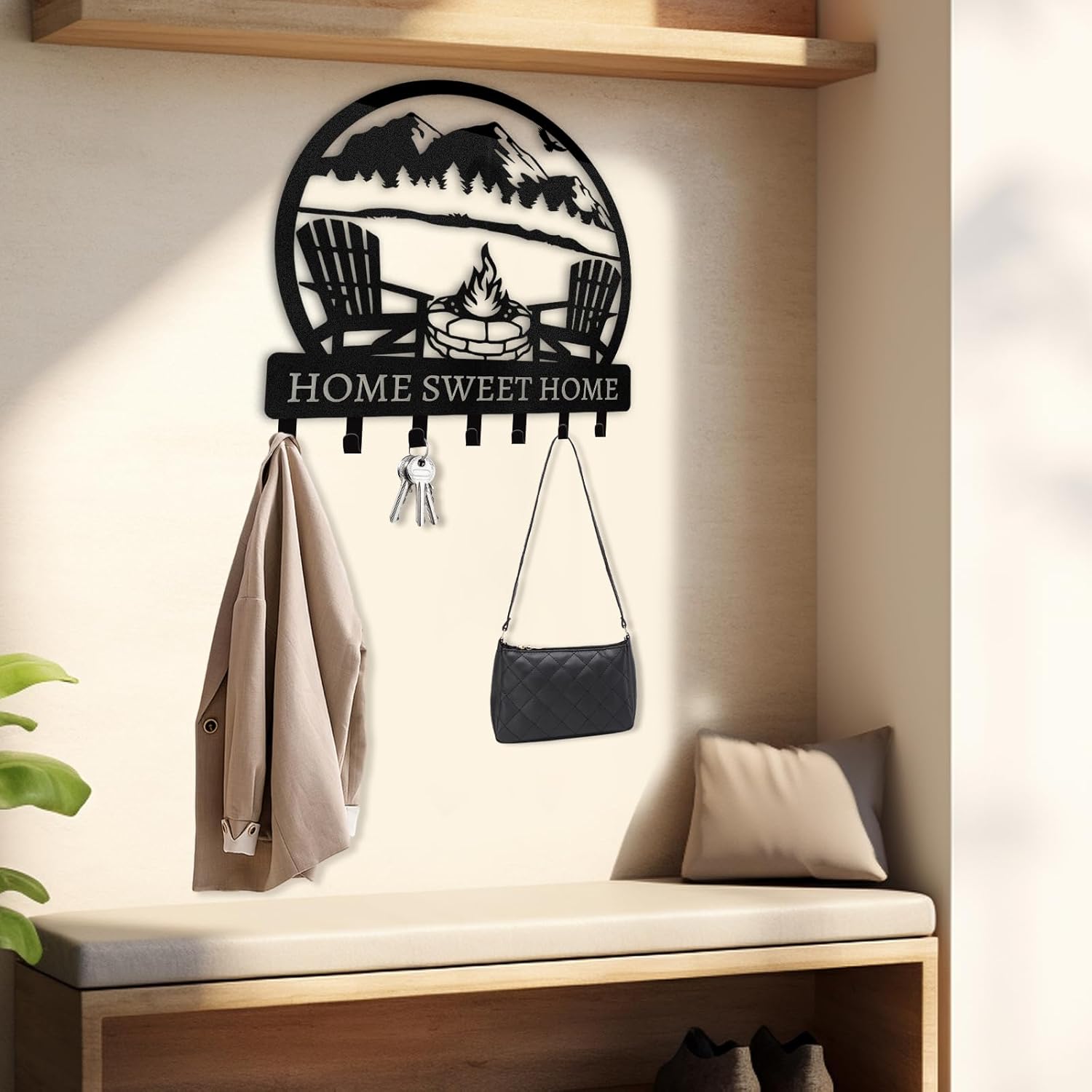 Personalized Mountain Design Key Holder for Wall-MetalsignX