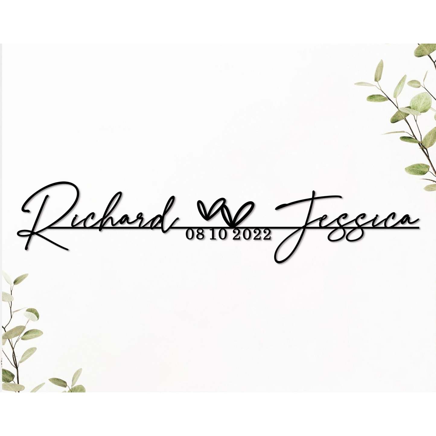 Custom Handmade Wedding Metal Sign of Name And Special Date-MetalsignX